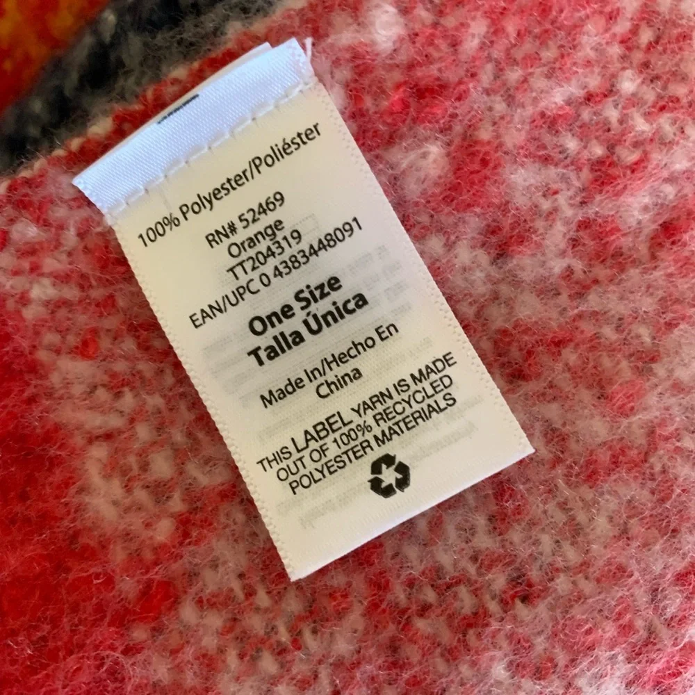 Boutique Plaid Fringe‎ Blanket Scarf OS